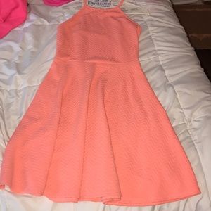 Peach colored skater dress